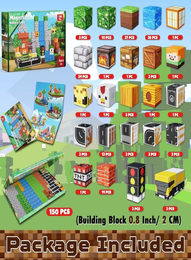 Annexfun Magnetic Blocks - 150PCS Magnetic Building Blocks Road Forest Magnetic Cubes - STEM Toys for Montessori Toddler Birthday Gifts -STEM Sensory Construction Toys for Kids Ages 3+ for Boy & Girl - Image 2